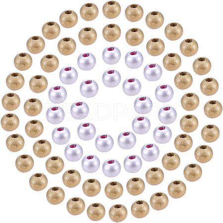 Spray Painted Natural Wood Beads WOOD-NB0001-18-1