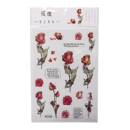 Flower Pattern Waterproof Self Adhesive Hot Stamping Stickers DIY-I063-08-1