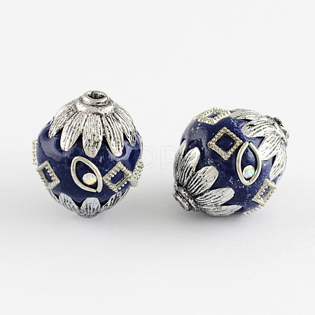 Oval Handmade Grade A Rhinestone Indonesia Beads IPDL-S035-05-1