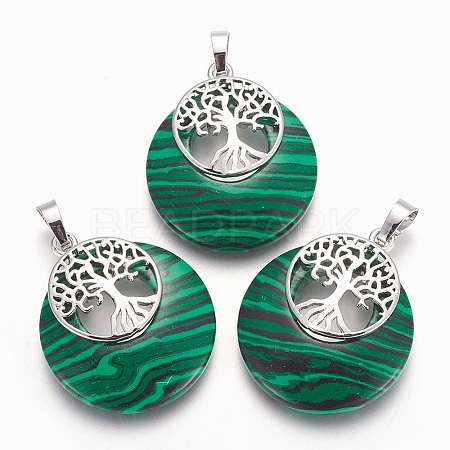 Synthetic Malachite Pendants G-F573-C01-1