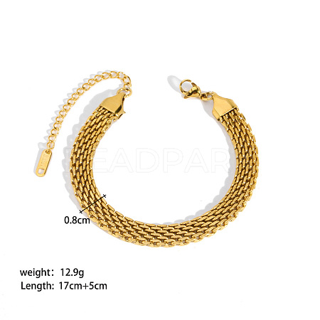 European Style 304 Stainless Steel Mesh Chains Bracelet for Women HM2215-1-1