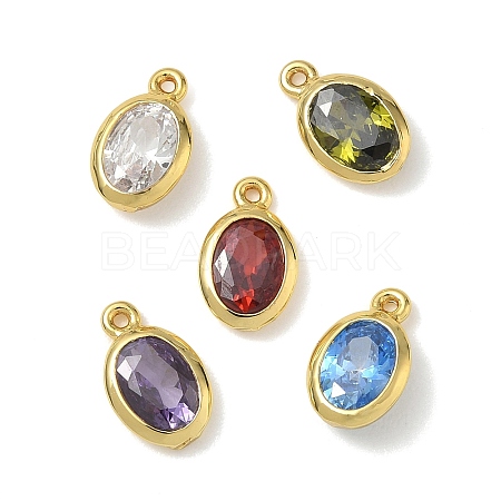 Brass Pave Cubic Zirconia Charms KK-CBA74BF-02G-1