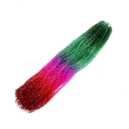 Gradient Color Baking Paint Glass Bead Strands DGLA-A039-T2mm-A010-1