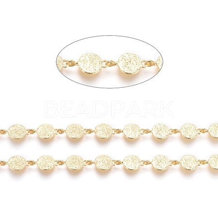 Textured Brass Handmade Link Chains CHC-G006-08G-1
