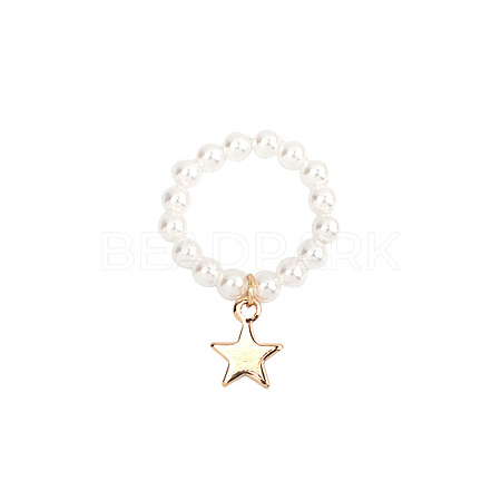 Plastic Imitation Pearl & Alloy Finger Rings FS-WG241E1-15-1