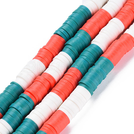 Fixed 3 Color Handmade Polymer Clay Bead Strands CLAY-S096-029I-1