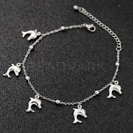 Bohemia Style Ocean Theme 304 Stainless Steel Anklets WG73A42-10-1