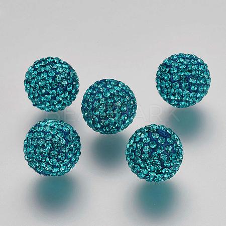 Half Drilled Czech Crystal Rhinestone Pave Disco Ball Beads RB-A059-H12mm-PP9-229-1