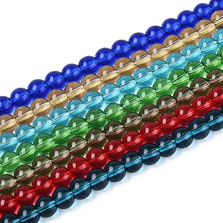 Transparent Glass Beads Strands GLAA-N058-6mm-B01-1