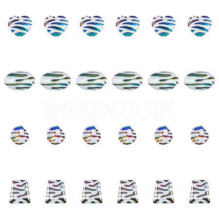 40Pcs 4 Style UV Plating Opaque Acrylic Beads SACR-DC0001-07-1