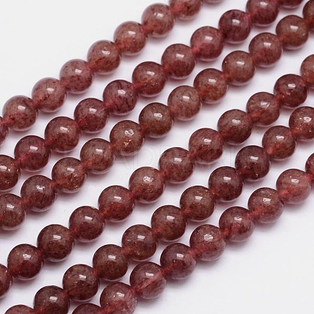 Natural Strawberry Quartz Round Bead Strands LS-G-L411-25-8mm-1