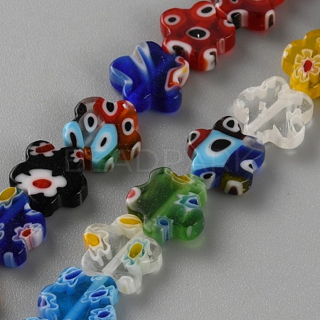 Millefiori Glass Beads Strands LAMP-WH0010-08-1