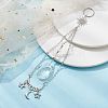 Moon & Sun & Star Alloy & Brass with Glass Teardrop Hanging Pendant Decorations HJEW-JM01302-3