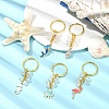 5Pcs Alloy Enamel & Synthetic Moonstone Keychain KEYC-YW00176-4