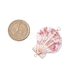 Natural Scallop Shell Copper Wire Wrapped Connector Charms PALLOY-TA00199-3