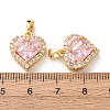 Valentine's Day Brass Micro Pave Clear Cubic Zirconia Pendants KK-A304-24A-G01-2