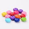 Mixed 50Pcs Flower Opaque Solid Color Acrylic Beads X-SACR-R709-M-2