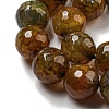 Faceted Natural Dragon Veins Agate Beads Strands G-F447-12mm-L09-4