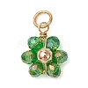 7Pcs 7 Colors Flower Glass Pendants PALLOY-JF03463-3