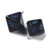7 Styles Opaque Resin Polyhedral Dice Pendants Set RESI-A029-01A-2