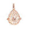 Rack Plating Brass Cage Pendants KK-S751-002RG-1