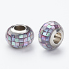 304 Stainless Steel Resin European Beads RPDL-P002-A09-1