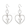 Heart Alloy Dangle Earrings EJEW-JE05534-01-1