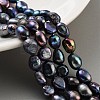 Dyed Natural Cultured Freshwater Pearl Beads Strands PEAR-P062-28F-1