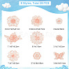  20 Pcs 9 Style Flower & Butterfly Organgza Lace Embroidery Ornament Accessories DIY-NB0007-72-2