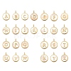 Rack Plating Brass Micro Pave Clear Cubic Zirconia Pendants with Shell KK-M309-41G-1