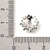 Flower Brass Clear Cubic Zirconia Bead Caps KK-V008-08A-P-3
