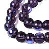 Transparent Electroplate Glass Beads Strands EGLA-Q132-6MM-01A-10-3
