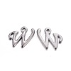 Gunmetal Plated Alloy Letter Pendants PALLOY-J718-01B-W-1