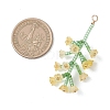 Glass Seed Beaded Flower Big Pendants PALLOY-MZ01184-02-2