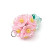 Glass Seed Beaded Flowerpot Pendants PALLOY-MZ00520-05-4