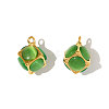 304 Stainless Steel Cat Eye Cube Charms STAS-OY008-93G-1