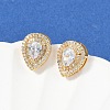 Brass Micro Pave Clear Cubic Zirconia Clip-on Earrings EJEW-H154-11A-G-2