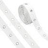 10 Yards Polyester Satin Herringbone Ribbons with Eyelet Rings OCOR-PH0005-36B-01-1