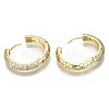 Brass Micro Pave Clear Cubic Zirconia Huggie Hoop Earrings EJEW-S201-210-NF-4