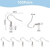 100 Pairs 316 Surgical Stainless Steel Earring Hooks STAS-UN0058-55-2
