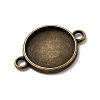 Flat Round Alloy Cabochon Connector Settings X-PALLOY-N0087-03AB-NF-3
