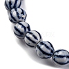 Handmade Blue and White Porcelain Beads Strands PORC-I027-02D-3