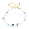 Synthetic Turquoise Chip and Rice Natural Pearl Beaded Bracelets GG-CBA3297-13G-E-4