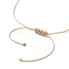 Natural Mixed Gemstone Column Braided Bead Bracelet BJEW-JB09762-5