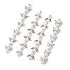 Alloy & ABS Plastic Imitation Pearl Round Beaded Link Chains PALLOY-JF02923-1