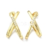 Letter X Clear Cubic Zirconia Stud Earrings EJEW-F311-01G-1