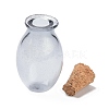 Oval Glass Cork Bottles Ornament AJEW-O032-03E-3