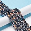 Electroplate Natural Fire Crackle Agate Beads Strands G-G0006-A01-01-2