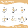 60Pcs 6 Style Brass Bead Caps KK-BC0010-44-2