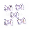 UV Plating Rainbow Iridescent Acrylic Beads OACR-H015-06-2